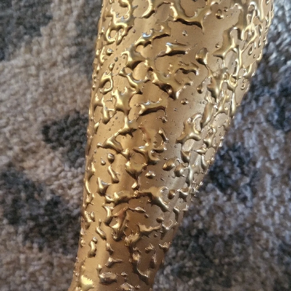Weeping Gold Vase Hand Decorated Porcelain Vase Bright Gold 22K  Mid Century US - Picture 7 of 12